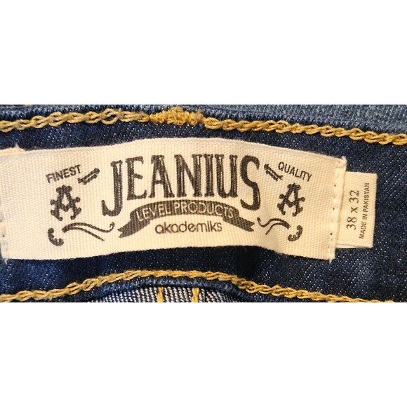 Mens Jeans New with Tags Size 38x32 Jeanius Fine Quality Denim Fashion - Picture 2 of 8